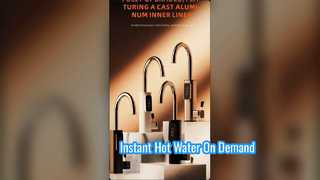 Elektrische verwarmingskraan met LED-temperatuurdisplay en 3400 W vermogen voor 24 uur on-demand warm water